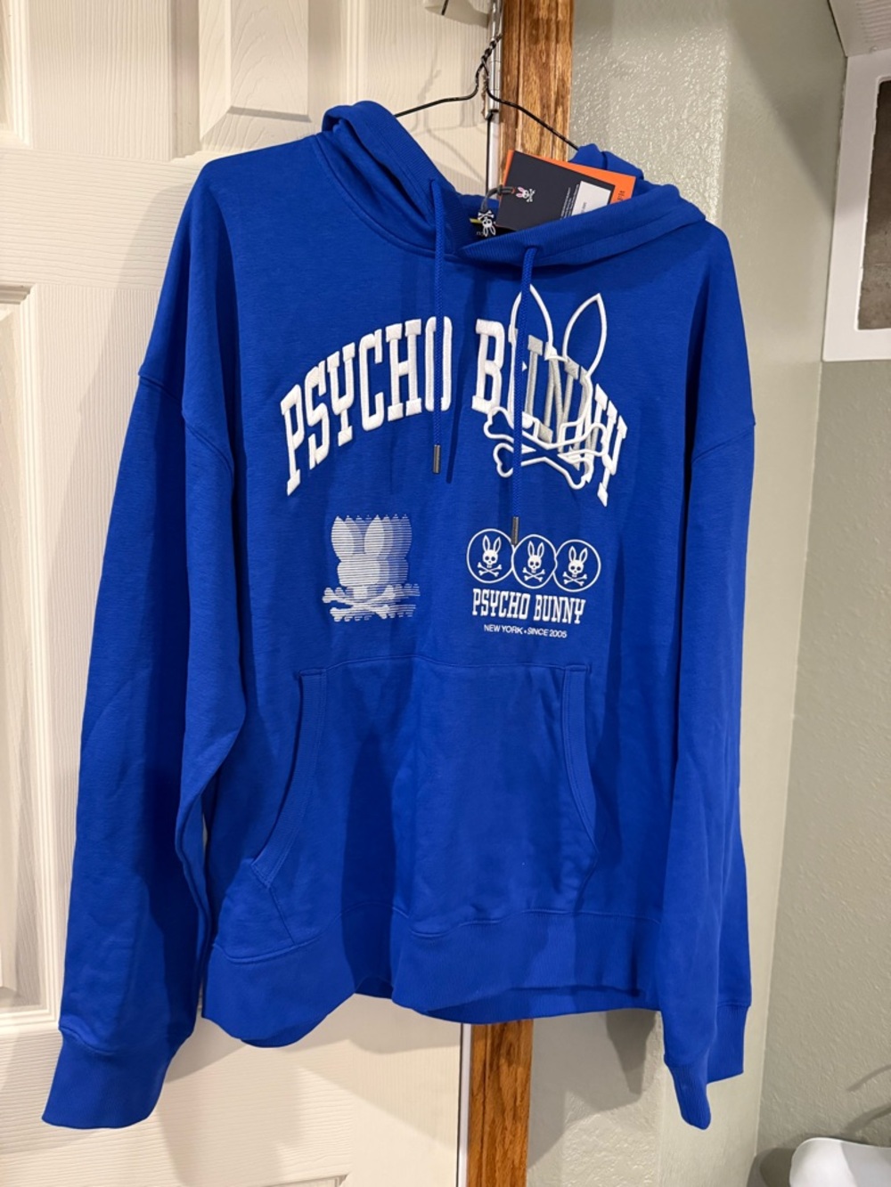 NWT Psycho Bunny Men's Bright Royal Blue Logo Crewneck Hoodie & Sweats